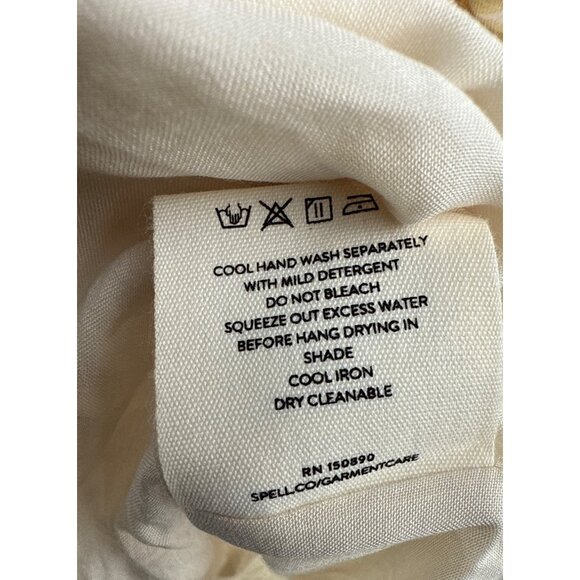 SPELL Women's Tunic Dress Pastel Floral Smocking Long Sleeve 233113N Size L - Picture 15 of 15